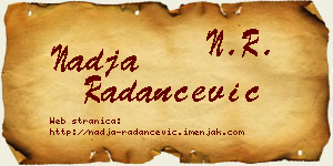 Nadja Radančević vizit kartica